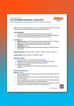 "Otto's Tales: Let's Visit Mount Rushmore" Lesson Plan