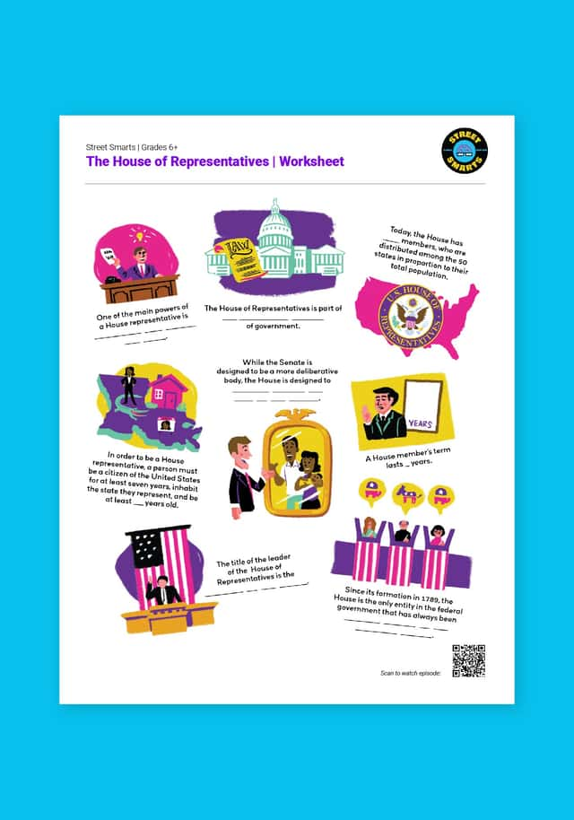 "Street Smarts: The House of Representatives" Worksheet