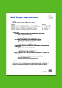 "Cash Course: Artificial Intelligence and Fraud" Worksheet