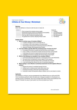 "Cash Course: Inflation & Your Money" Worksheet