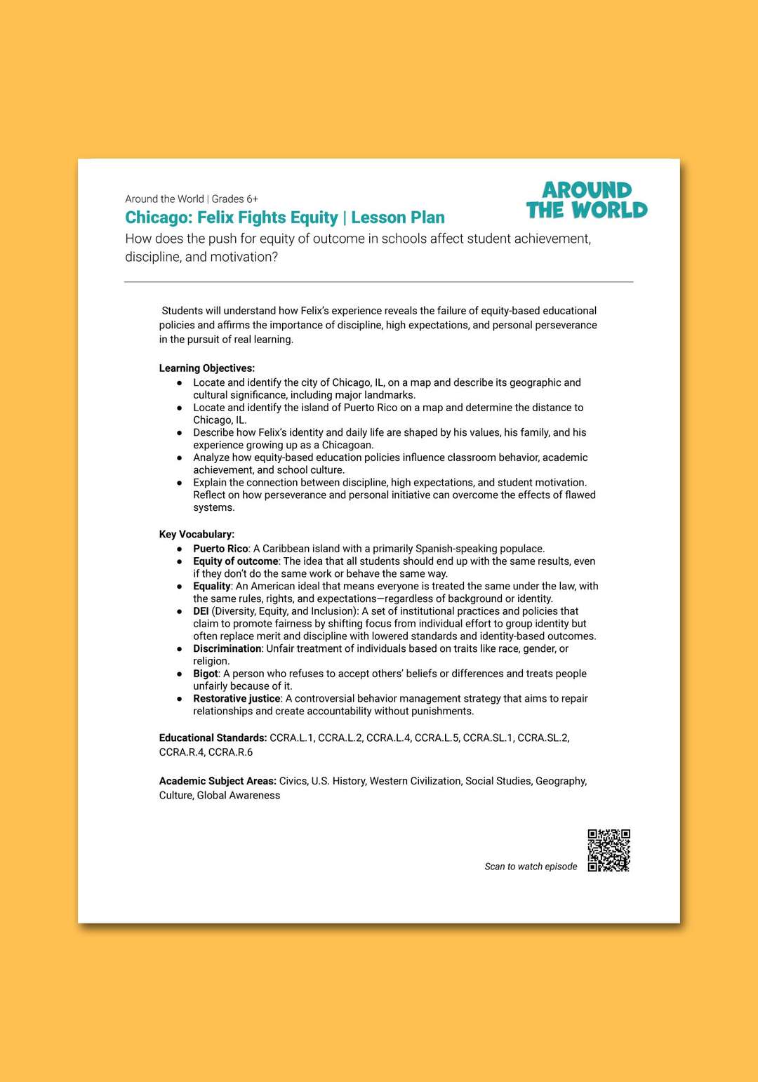 "Chicago: Felix Fights Equity" Lesson Plan