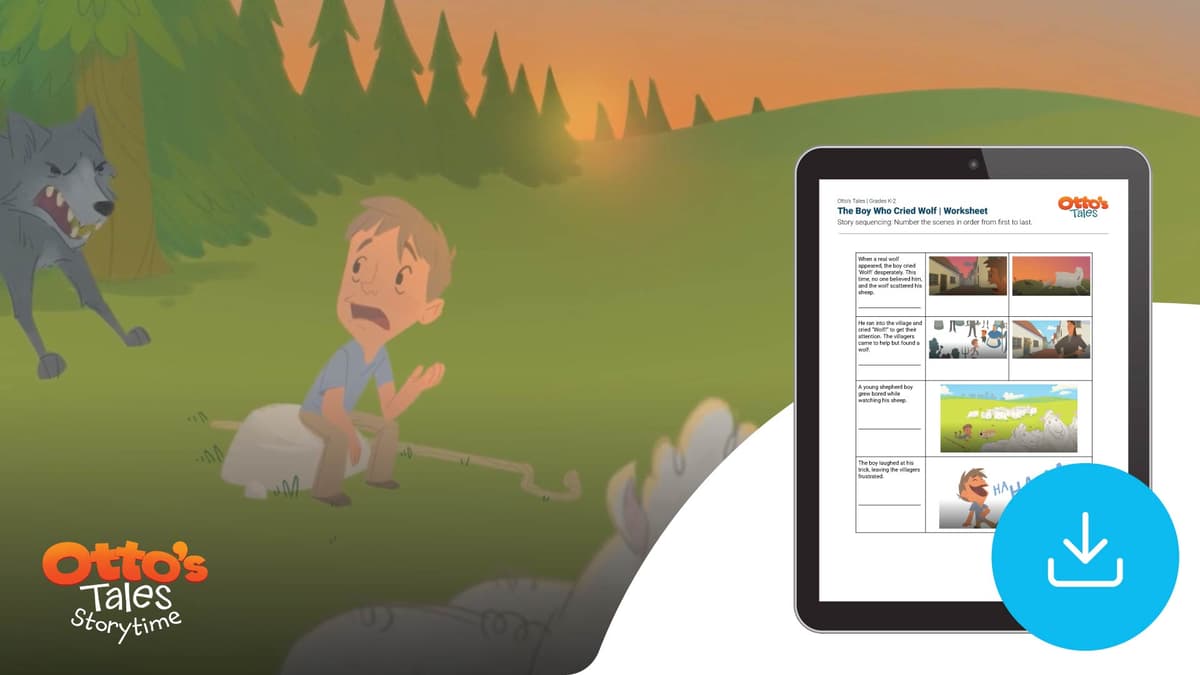 "Otto's Tales: The Boy Who Cried Wolf" Worksheet
