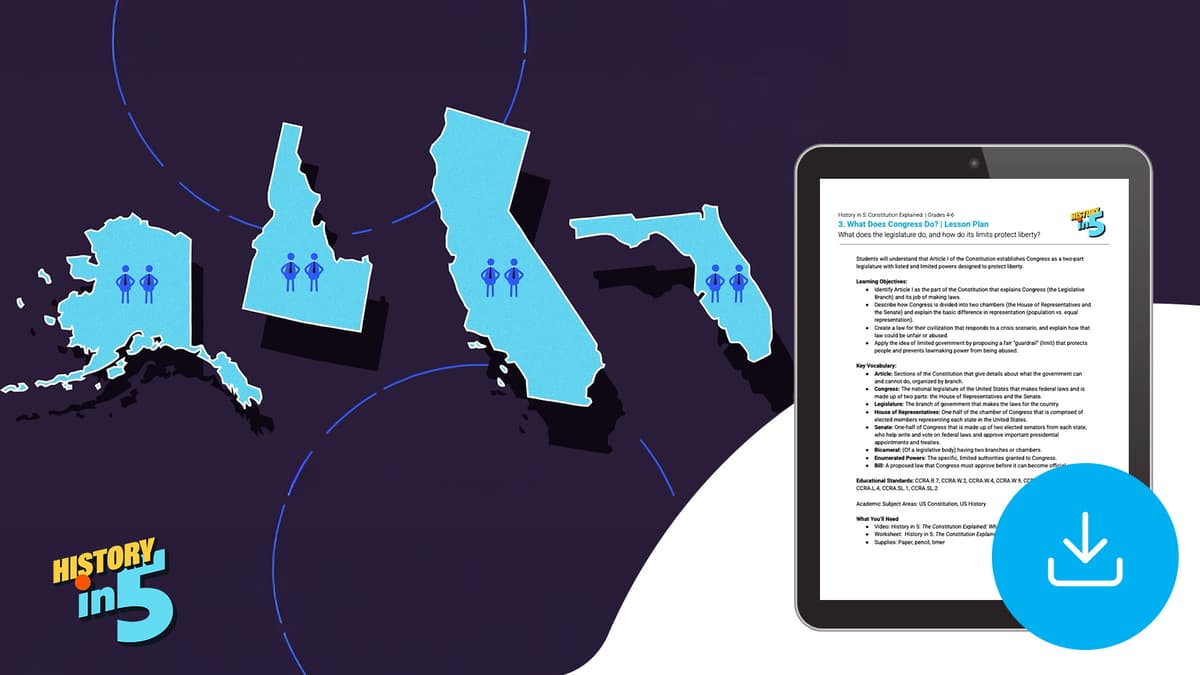 "History in 5: Constitution Explained—What Does Congress Do?" Lesson Plan