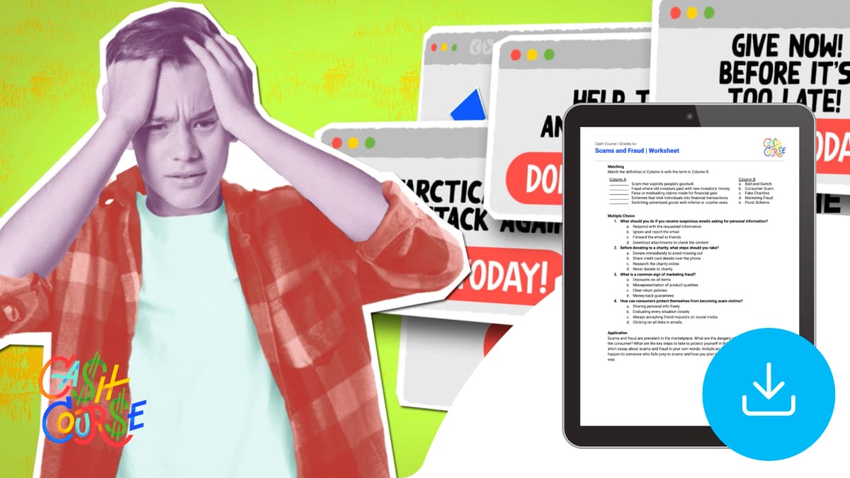 "Cash Course: Scams and Fraud" Worksheet