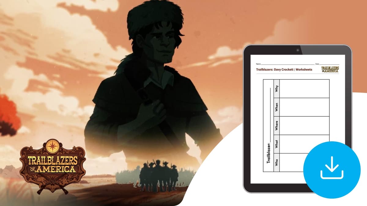 "Trailblazers of America: Davy Crockett" Worksheets