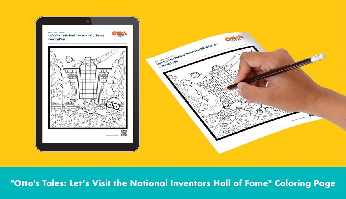 "Otto's Tales: Let's Visit the National Inventors Hall of Fame" Coloring Page