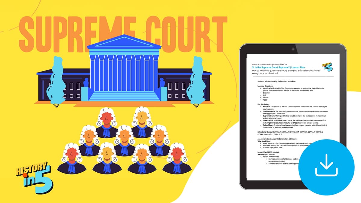 "History in 5: Constitution Explained—Is the Supreme Court Supreme?" Lesson Plan