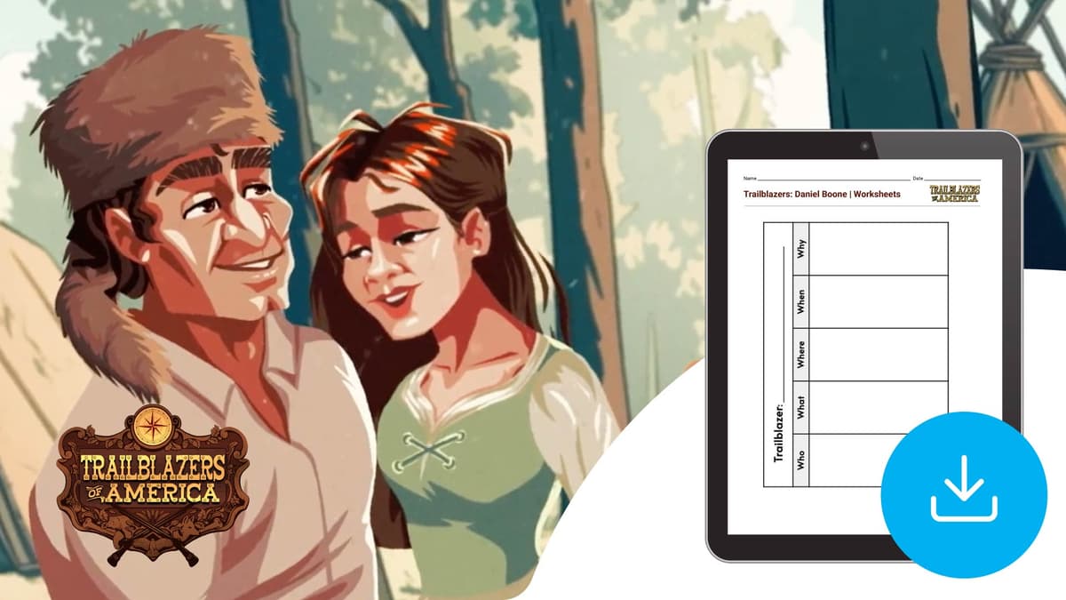"Trailblazers of America: Daniel Boone" Worksheets