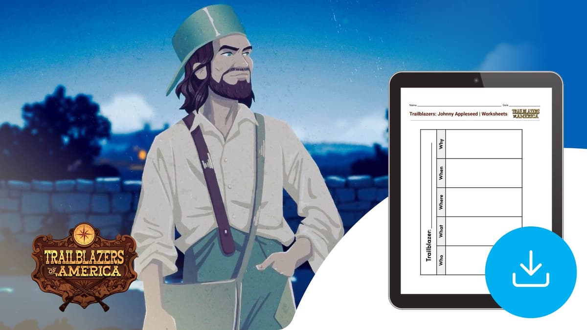 "Trailblazers of America: Johnny Appleseed" Worksheets