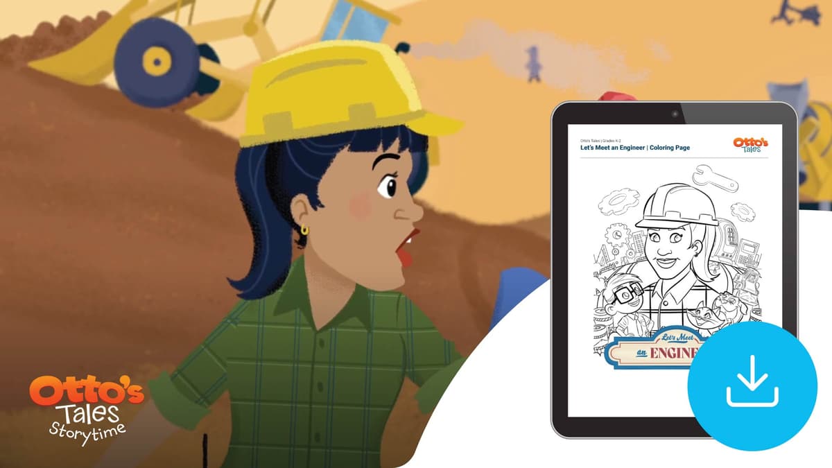 "Otto's Tales: Let's Meet an Engineer" Coloring Page