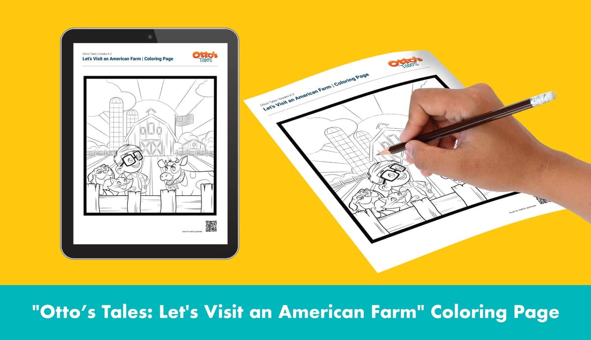 "Otto's Tales: Let's Visit an American Farm" Coloring Page