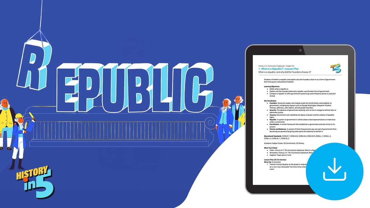 "History in 5: Constitution Explained—What Is a Republic?" Lesson Plan