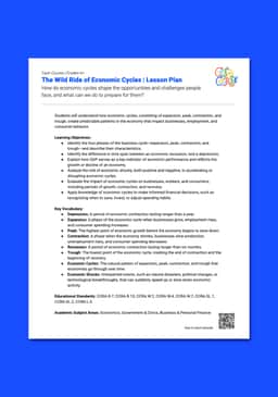 "Cash Course: The Wild Ride of Economic Cycles" Lesson Plan