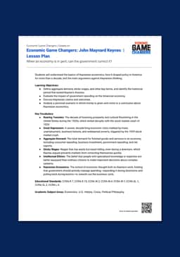 "Economic Game Changers: John Maynard Keynes" Lesson Plan