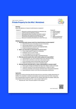 "Cash Course: Private Property for the Win!" Worksheet