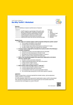 "Cash Course: But Why Tariffs" Worksheet