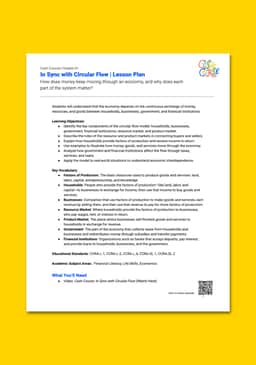 "Cash Course: In Sync with Circular Flow" Lesson Plan