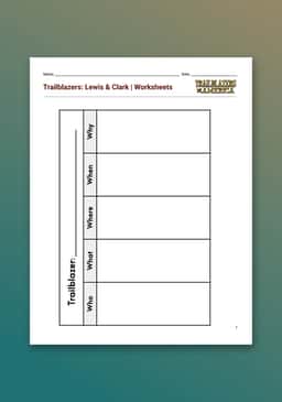 "Trailblazers of America: Lewis & Clark" Worksheets