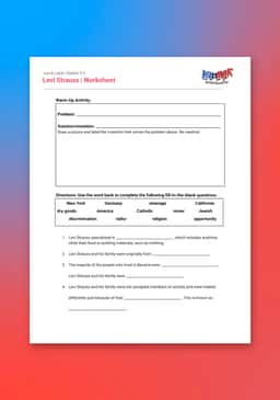 "Leo & Layla: Levi Strauss" Worksheet