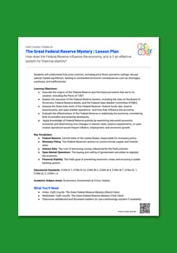 "Cash Course: The Great Federal Reserve Mystery" Lesson Plan