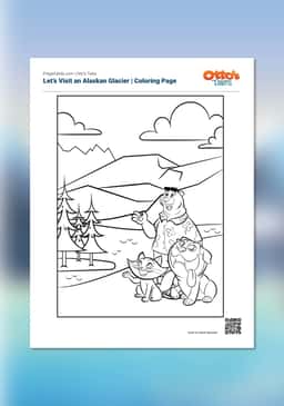 "Otto's Tales: Let's Visit an Alaskan Glacier" Coloring Page