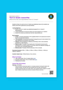 "Street Smarts: The U.S. Senate" Lesson Plan