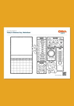 "Otto's Tales: Today Is Veterans Day" Worksheet