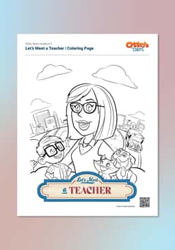 "Otto's Tales: Let's Meet a Teacher" Coloring Page