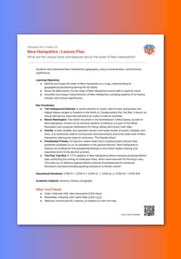 "Unboxed, USA: New Hampshire" Lesson Plan