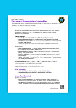 "Street Smarts: The House of Representatives" Lesson Plan