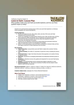 "Trailblazers of America: Lewis & Clark" Lesson Plan