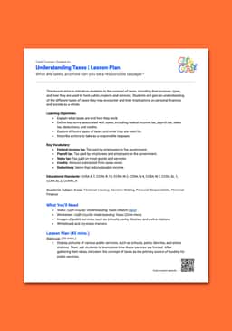 "Cash Course: Understanding Taxes" Lesson Plan