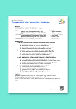 "Cash Course: The Legend of Perfect Competition" Worksheet