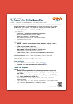 "Otto's Tales: The Emperor's New Clothes" Lesson Plan