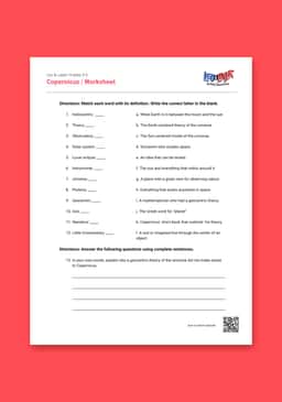 "Leo & Layla: Nicolaus Copernicus" Worksheet