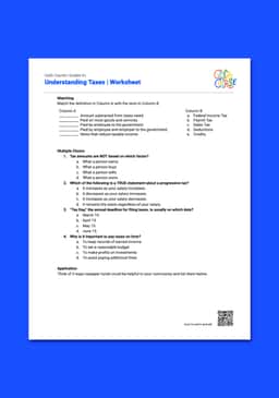 "Cash Course: Understanding Taxes" Worksheet