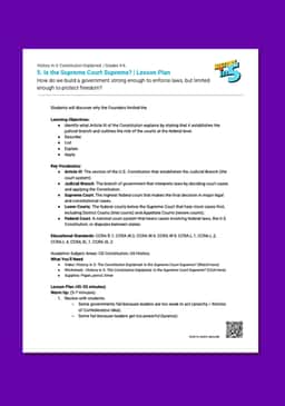 "History in 5: Constitution Explained—Is the Supreme Court Supreme?" Lesson Plan