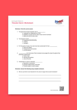 "Leo & Layla: Theodor Herzl" Worksheet