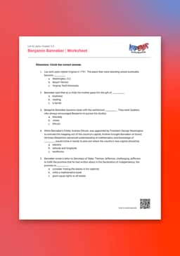"Leo & Layla: Benjamin Banneker" Worksheet