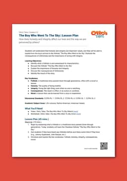 "Otto's Tales: The Boy Who Went to the Sky" Lesson Plan