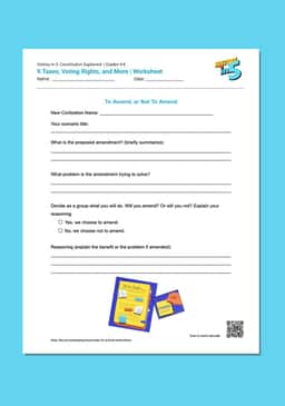 "History in 5: Constitution Explained: Voting Rights, Taxes, and More" Worksheet