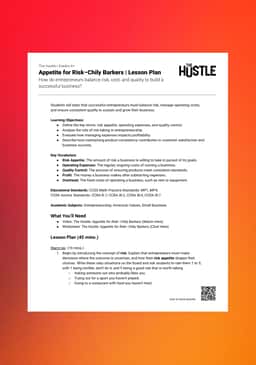 "The Hustle: Appetite for Risk—Chily Barkers" Lesson Plan