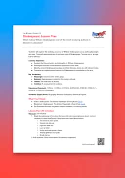 "Leo & Layla: Shakespeare" Lesson Plan