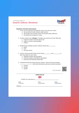 "Leo & Layla: Susan B. Anthony" Worksheet