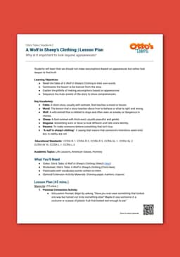 "Otto's Tales: A Wolf In Sheep's Clothing" Lesson Plan