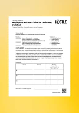 "The Hustle: Reaping What You Mow—Yellow Hat Landscape" Worksheet
