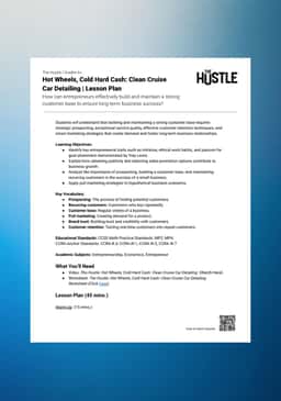 "The Hustle: Hot Wheels, Cold Hard Cash - Clean Cruise Car Washing" Lesson Plan