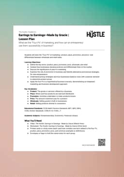 "The Hustle: Earrings to Earnings - Made by Gracie" Lesson Plan