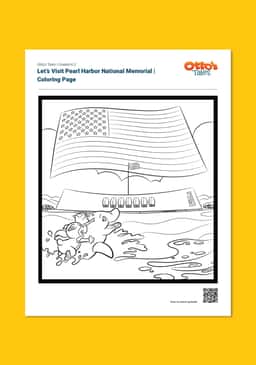 "Otto's Tales: Let's Visit Pearl Harbor National Memorial" Coloring Page