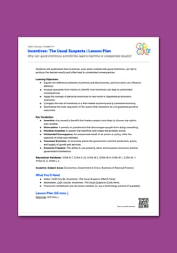 "Cash Course: Incentives: The Usual Suspects" Lesson Plan